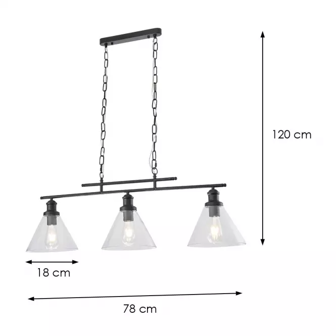 Lámpa 2022062 BLACK E27 LW3,3