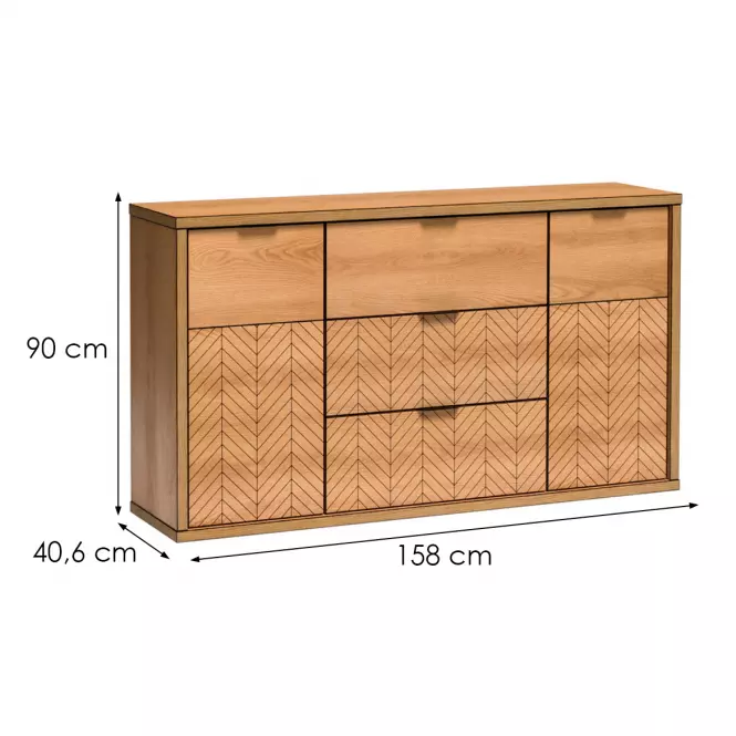 Komód Fonti F3 tölgy karamell
