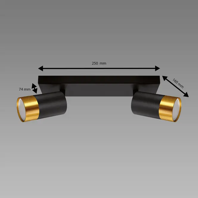 Lámpa PUZON SPT GU10 2L BLACK/GOLD 04125 LS2
