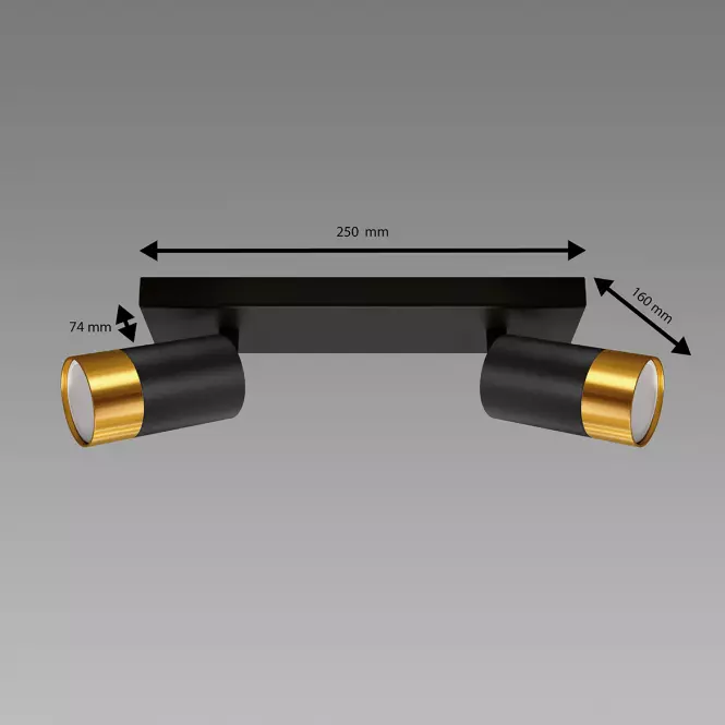 Lámpa PUZON SPT GU10 2L BLACK/GOLD 04125 LS2,3