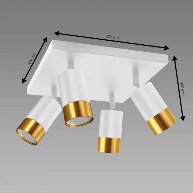 Lámpa PUZON SPT GU10 4D WHITE/GOLD 04128 LS4,3
