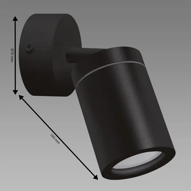 Lámpa TENOR GU10 1C BLACK 04069 IP44 LS1