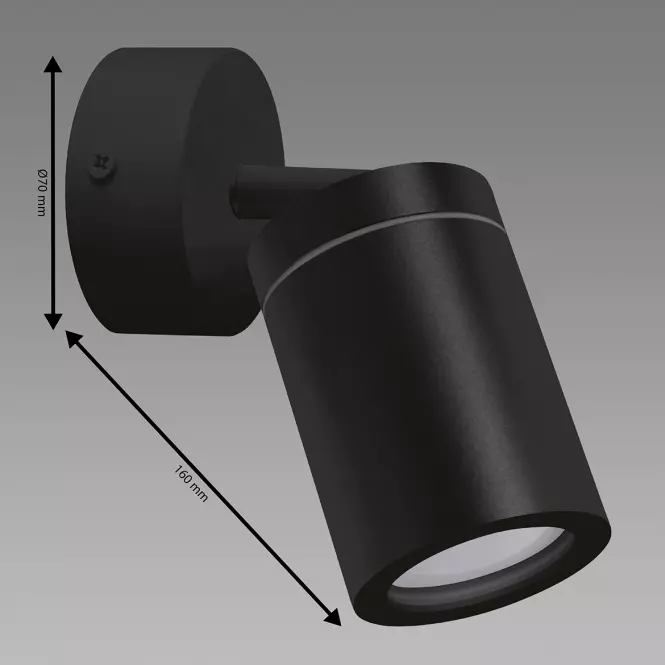 Lámpa TENOR GU10 1C BLACK 04069 IP44 LS1,3