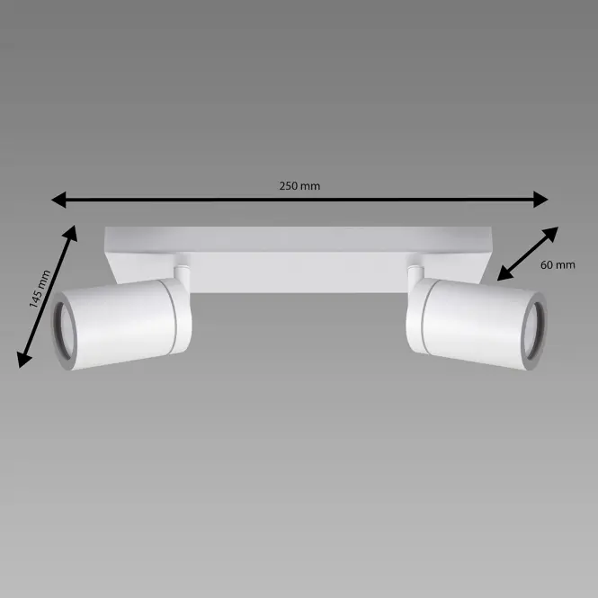 Lámpa TENOR GU10 2L WHITE 04070 IP44 LS2