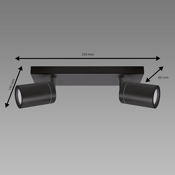 Lámpa TENOR GU10 2L BLACK 04071 IP44 LS2