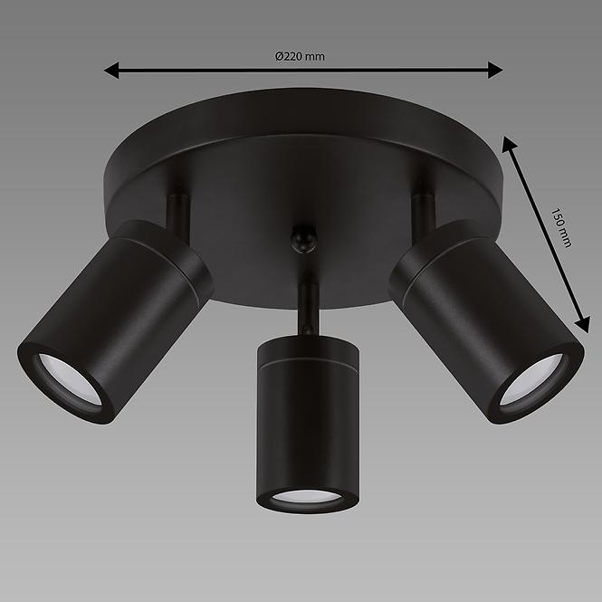 Lámpa TENOR GU10 3C BLACK 04075 O IP44 LS3