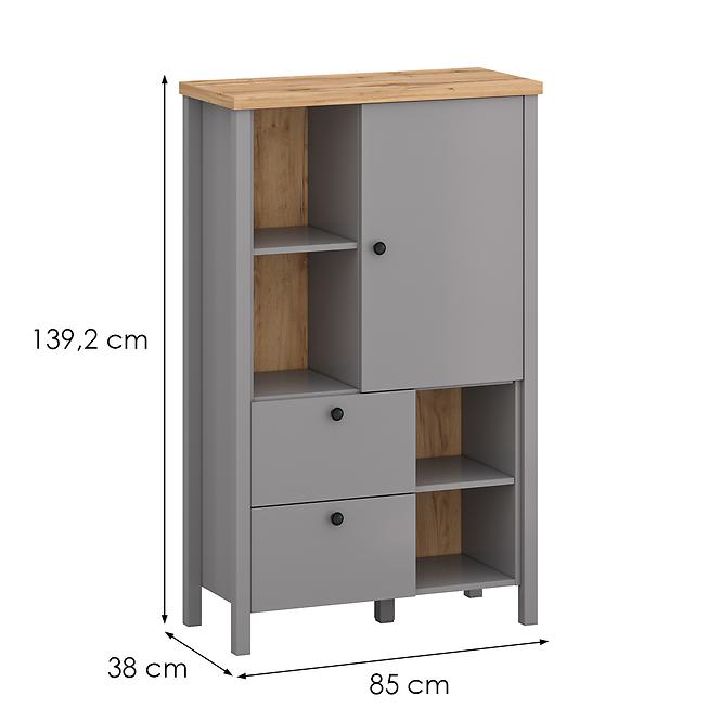 Regál 1D2S Melini Gray C