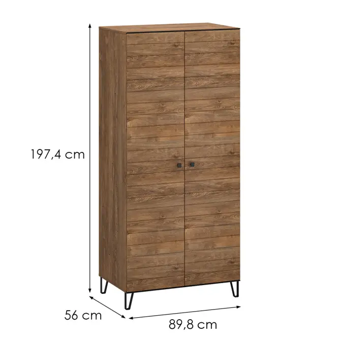 Szekrény 2D Weil F burgund oak,2