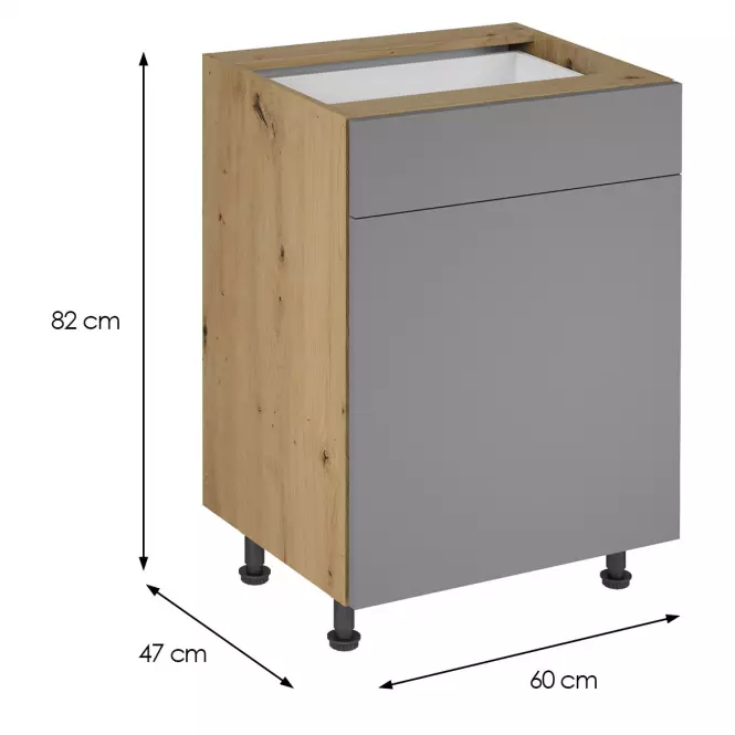 Konyhaszekrény Langen D60S1 push beige,2