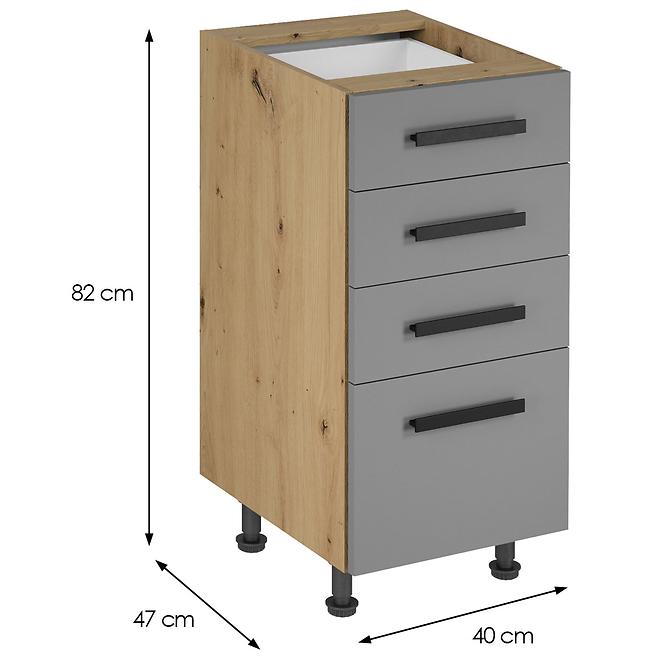 Konyhaszekrény Langen D40S4 fogantyú beige,2