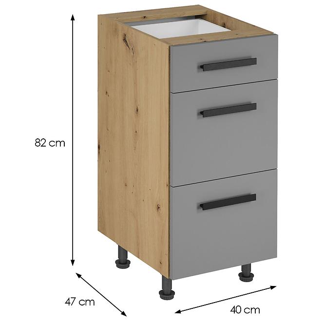 Konyhaszekrény Langen D40S3 fogantyú beige,2