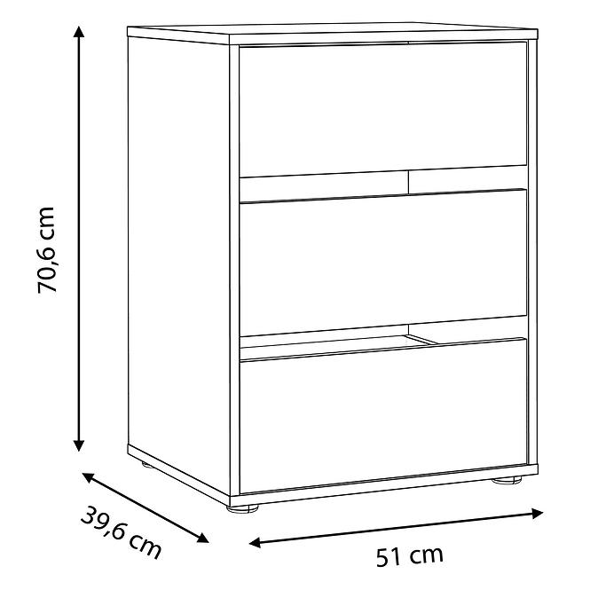 Komód belső Haruki TWTK23 szürke