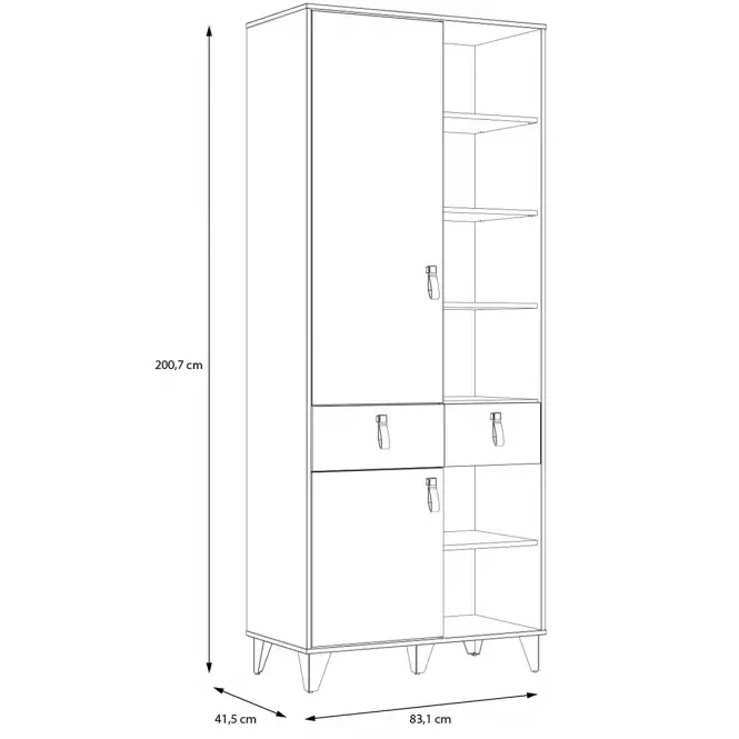 Regál Liona LYAR721-M687 tölgy Mauvella/tölgy Cabezone,6