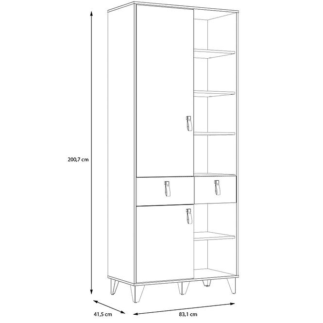 Regál Liona LYAR721-M687 tölgy Mauvella/tölgy Cabezone,6