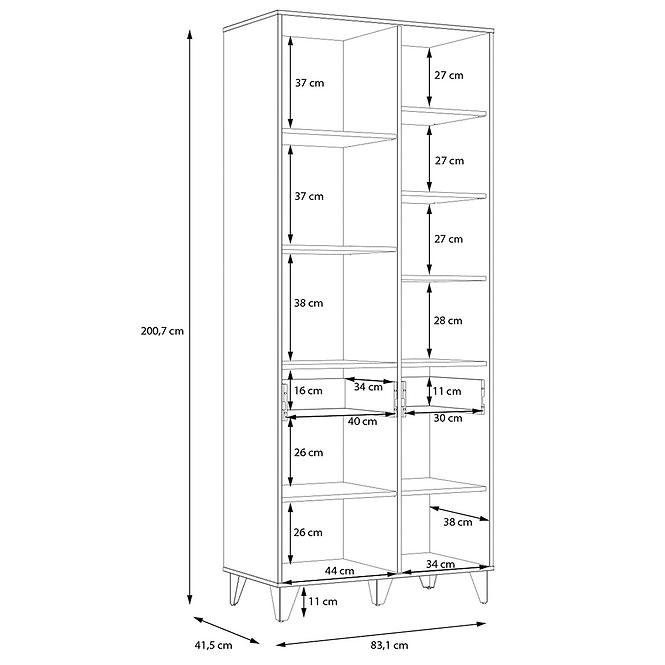 Regál Liona LYAR721-M687 tölgy Mauvella/tölgy Cabezone