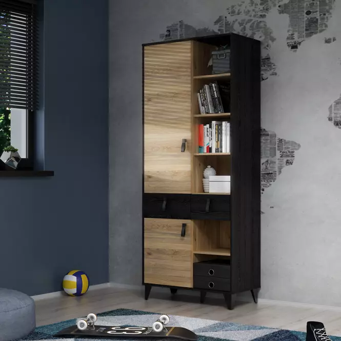 Regál Liona LYAR721-M687 tölgy Mauvella/tölgy Cabezone,8