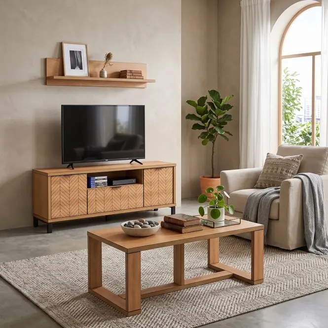Szekrény RTV Fonti F6 tölgy karamell,10