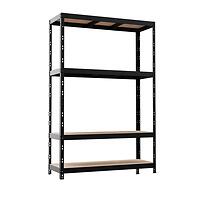 Fém tárolóállvány NERO II 180x120x45 4 polc/300kg fekete