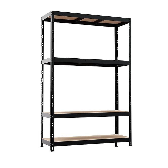 Fém tárolóállvány NERO II 180x120x45 4 polc/300kg fekete