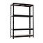 Fém tárolóállvány NERO II 180x120x45 4 polc/300kg fekete