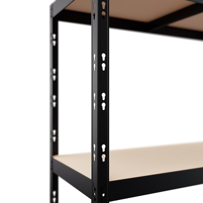 Fém tárolóállvány NERO II 180x120x45 4 polc/300kg fekete