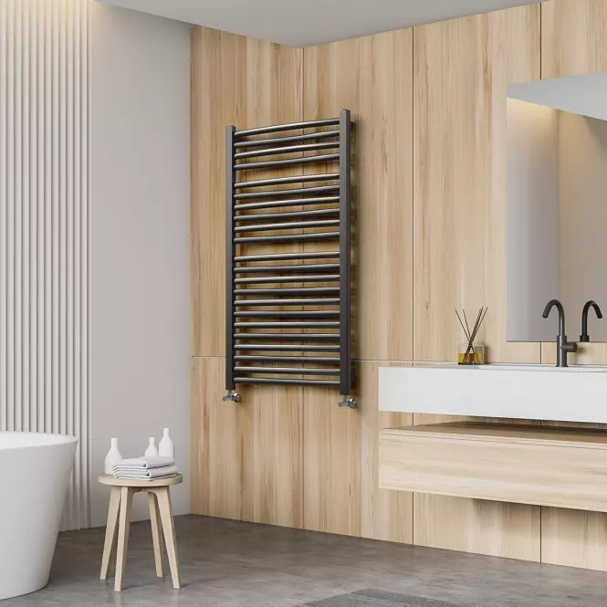 Fürdőszoba radiátor Łezka 3D Ł3D 22/40 fekete 1205x440 mm
