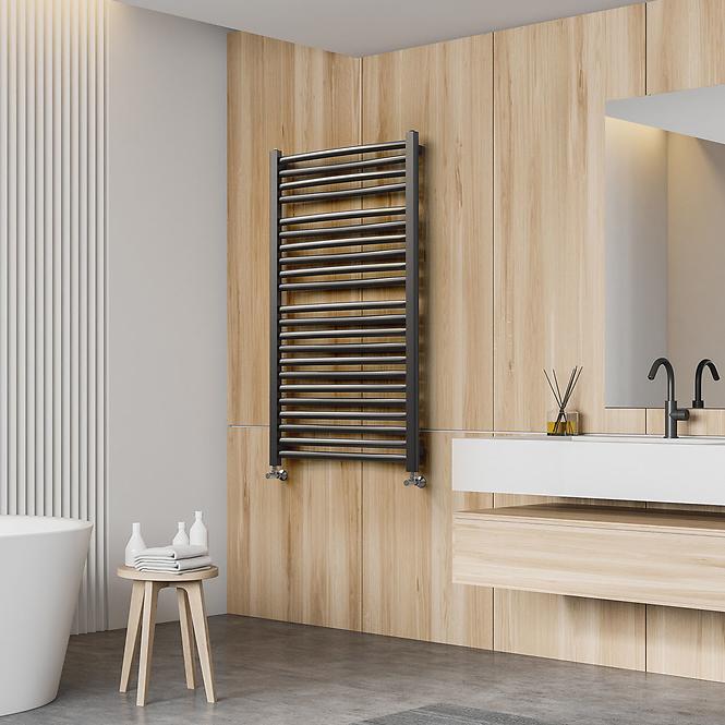 Fürdőszoba radiátor Łezka 3D Ł3D 22/40 fekete 1205x440 mm