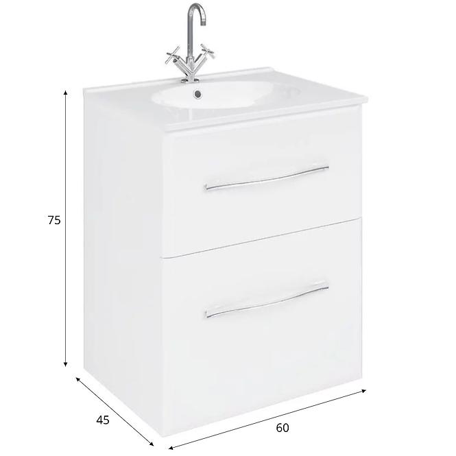 Fürdőszoba készlet Viva 60 fehér 521561 szekrény+mosdókagyló