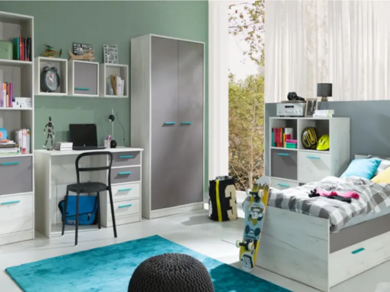 Íróasztal Rest R06 szürke/tölgy fehér 120/60,3