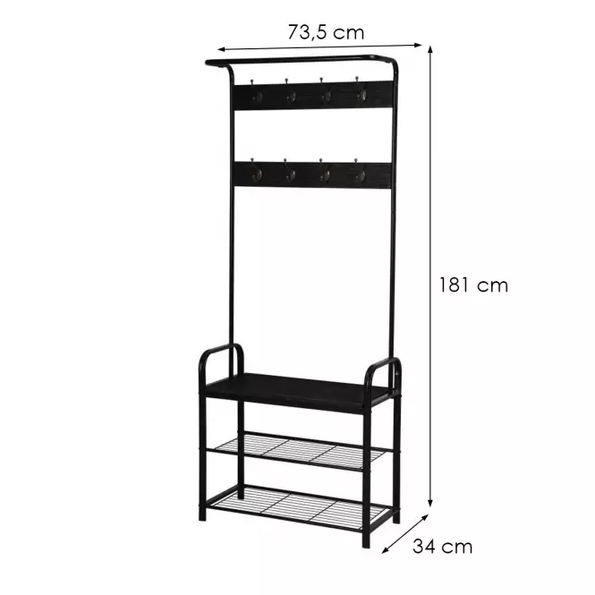 Előszobafal Fremont 21298D fekete