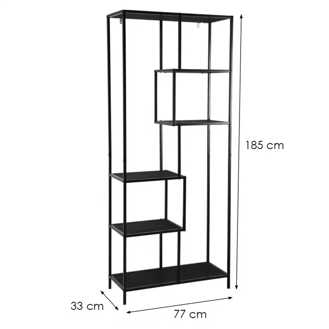 Regál Benton 31333K fekete 6T