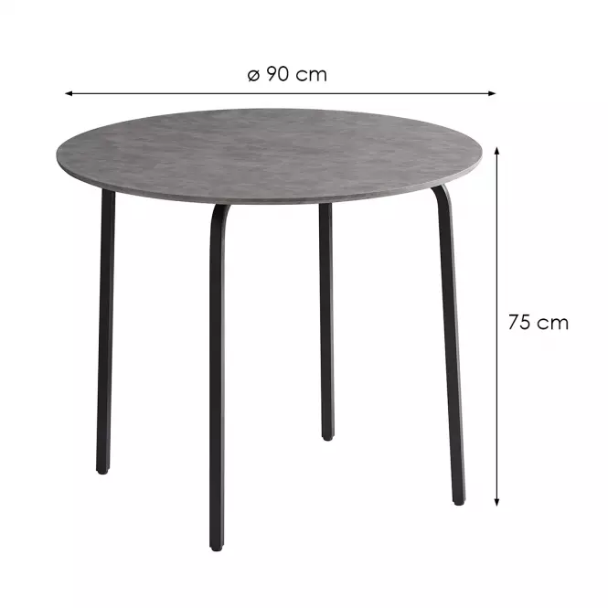 Asztal Remi TD-2278 konkrét/fekete