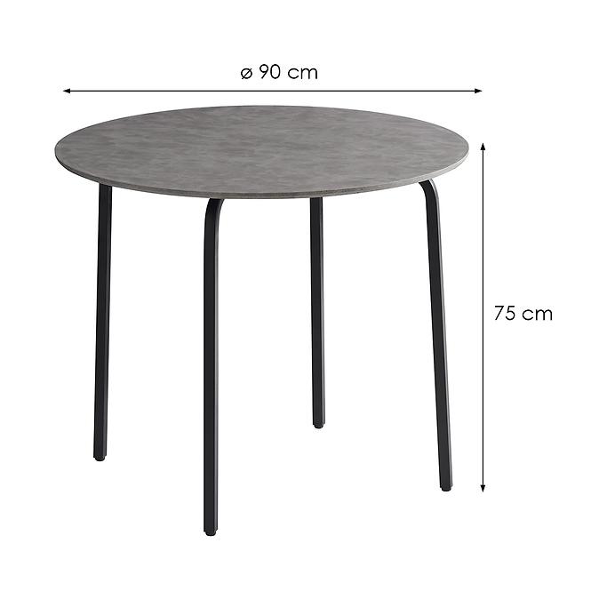 Asztal Remi TD-2278 konkrét/fekete