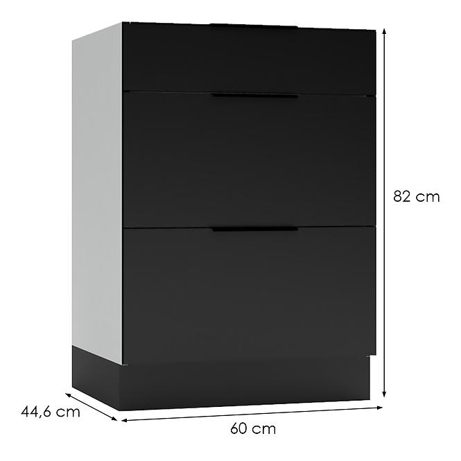 Konyhaszekrény Mina D60 S/3 fekete