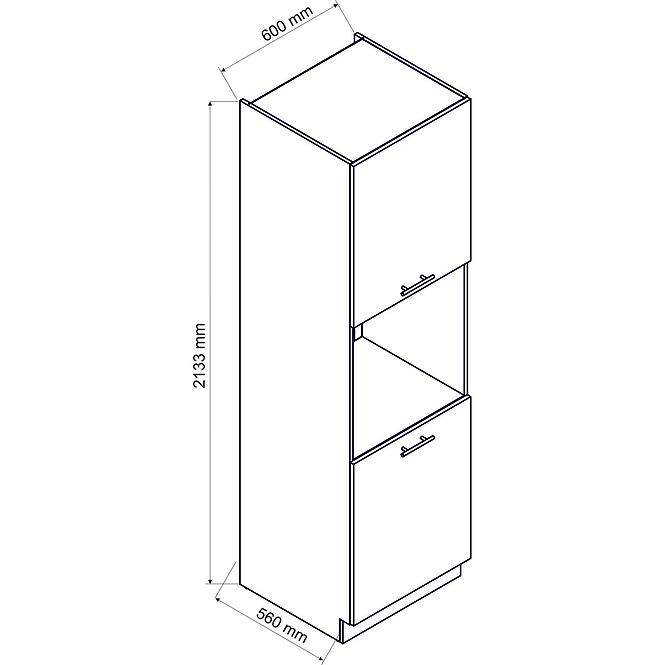Konyhaszekrény Mina D60 PK/2133 fekete