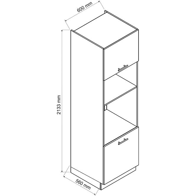 Konyhaszekrény Mina D60 PK MV/2133 fekete