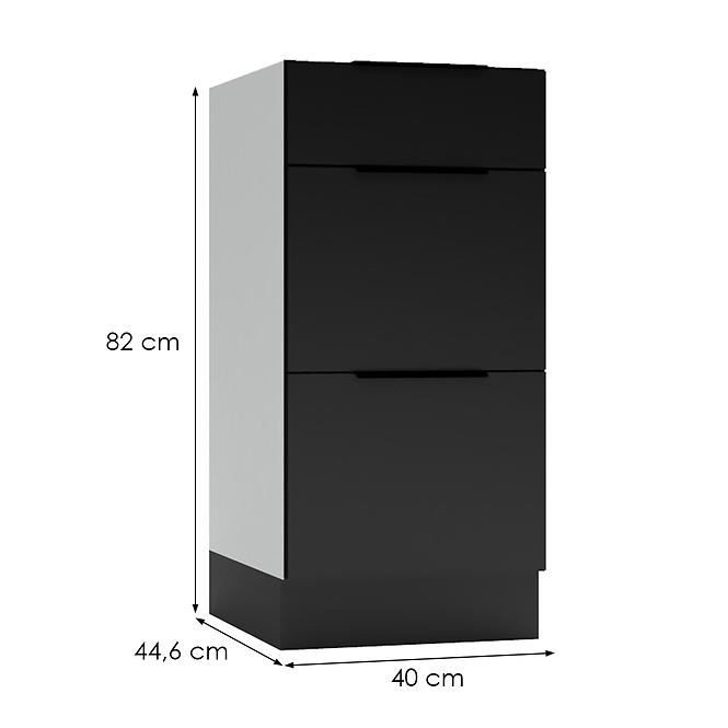 Konyhaszekrény Mina D40 S/3 fekete