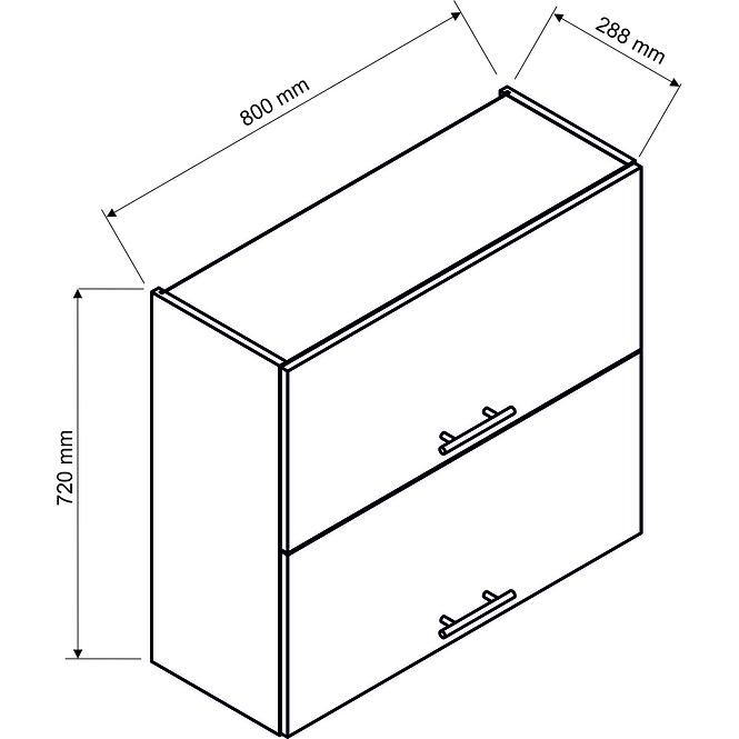 Konyhaszekrény Mina W80GRF/2 fekete,3