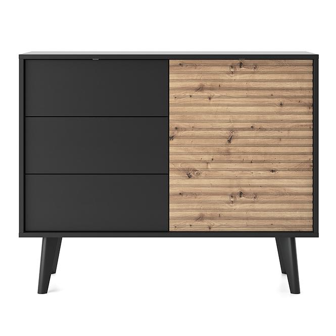 Komód WILLOW WKSZ 104 tölgy artisan/fekete,2