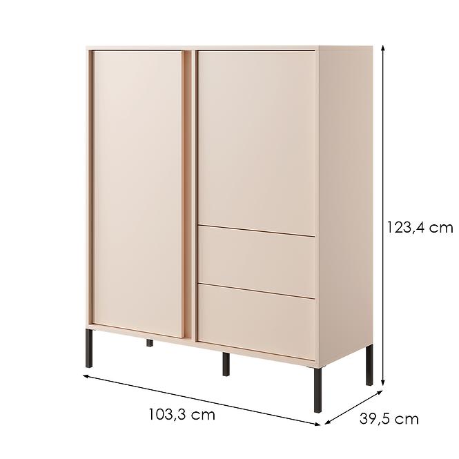 Komód DAST magas 2D2S bézs