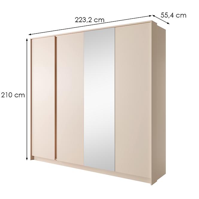 Szekrény  DAST 4D lustro bézs,6