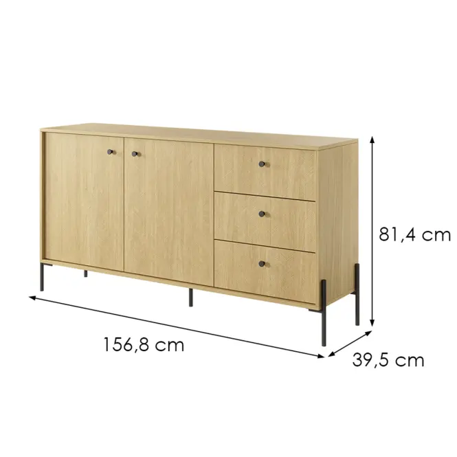 Komód SCANDI 153 2D3S scandi tölgy/scandi fenyő,5