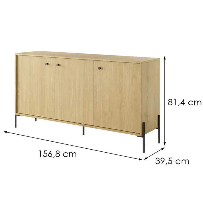 Komód SCANDI 153 3D scandi tölgy/scandi fenyő,5