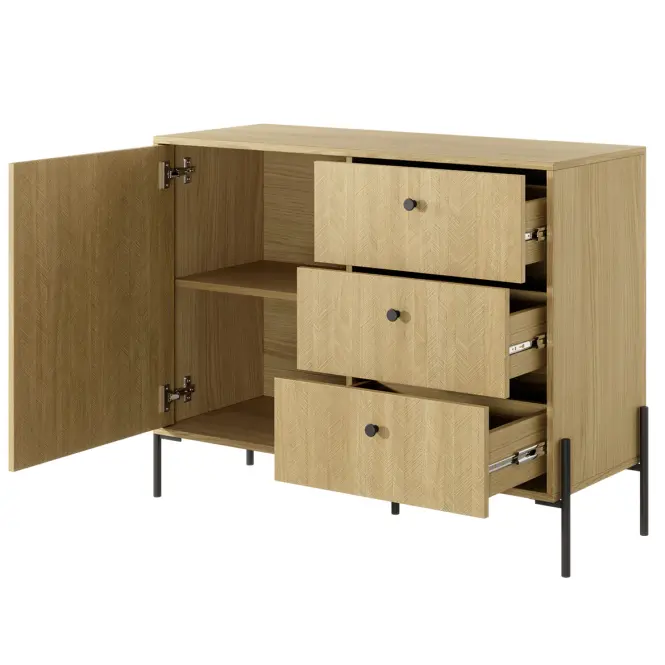 Komód SCANDI 103 D3S scandi tölgy/scandi fenyő,3
