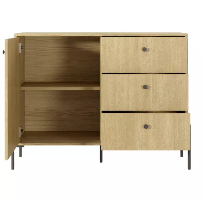 Komód SCANDI 103 D3S scandi tölgy/scandi fenyő