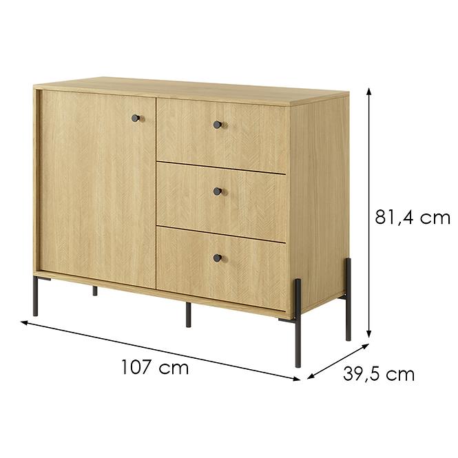 Komód SCANDI 103 D3S scandi tölgy/scandi fenyő