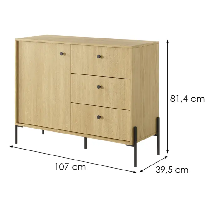 Komód SCANDI 103 D3S scandi tölgy/scandi fenyő,5