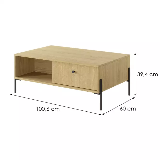 Dohányzóasztal SCANDI  scandi tölgy/scandi fenyő,5