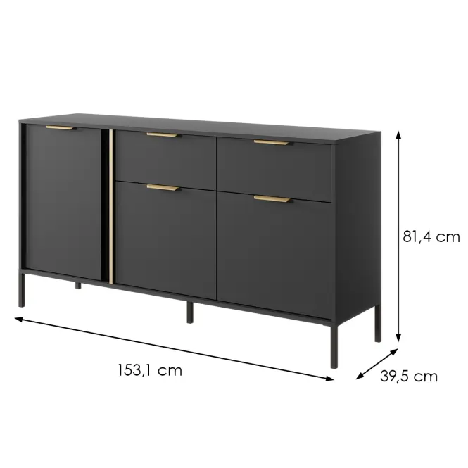 Komóda LARS 153 3D2S Antracit,3