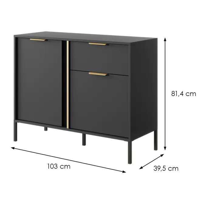 Komóda LARS 103 2DS Antracit,2
